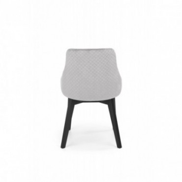 TOLEDO 3 krzesło czarny / tap. velvet pikowany Karo 4 - MONOLITH 85 (jasny popiel) 