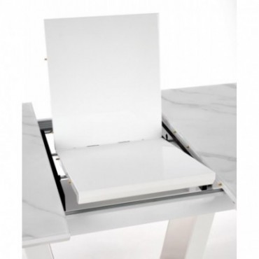 BLANCO stół rozkładany blat - biały marmur / biały, noga - biały 