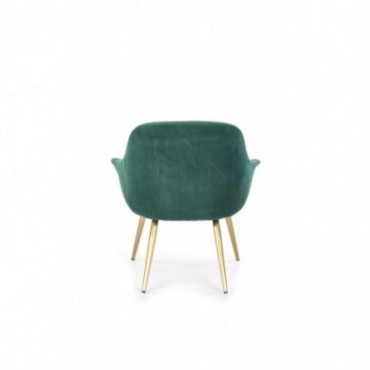 ELEGANCE 2 fotel wypoczynkowy tapicerka - ciemny zielony, nogi - złote 