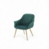 ELEGANCE 2 fotel wypoczynkowy tapicerka - ciemny zielony, nogi - złote 