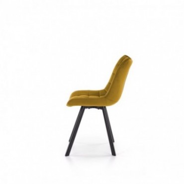 K332 krzesło nogi - czarne, siedzisko - musztardowy 