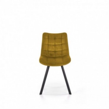 K332 krzesło nogi - czarne, siedzisko - musztardowy 