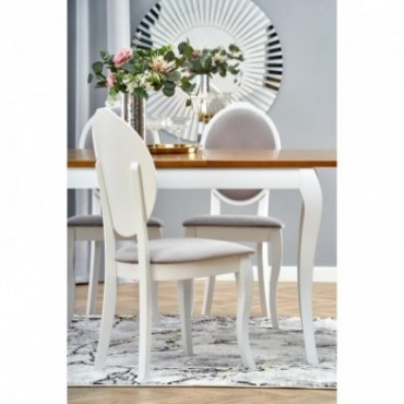 WINDSOR stół rozkładany 160-240x90x76 cm kolor ciemny dąb/biały 