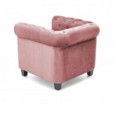 ERIKSEN fotel wypoczynkowy różowy / czarny