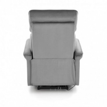 SEMIR fotel z funkcja elektrycznego rozkładania / gniazdo USB, popielaty 