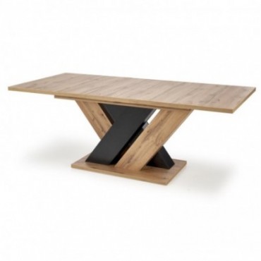 BRANDON stół rozkładany 160-200/90 cm dąb wotan/czarny 