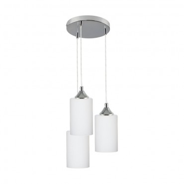  Bosco Mix Lampa Wisząca 3xE27 Max.60W Chrom/Transparentny PVC/Biały 