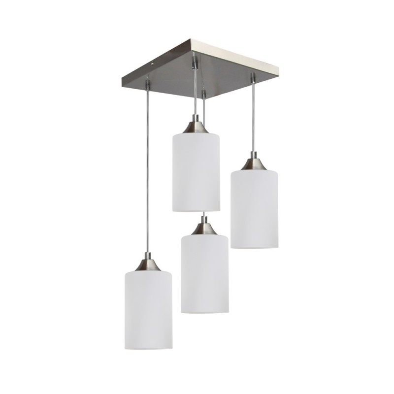  Bosco Mix Lampa Wisząca 4xE27 Max.60W Satyna/Transparentny/Biały v2 