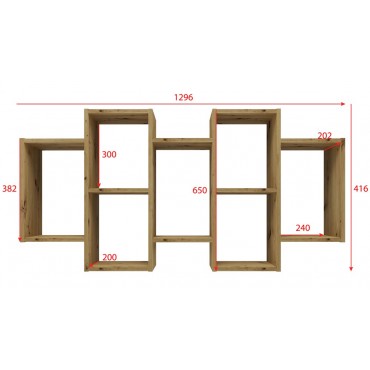  REGAŁ WISZĄCY BILBAO 7.0 ŚCIENNY PÓŁKI DĄB ARTISAN 