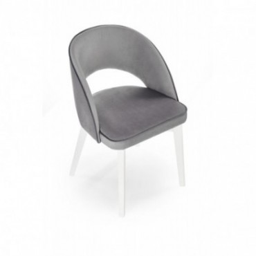 MARINO krzesło biały / tap. MONOLITH 85 (jasny popiel) 