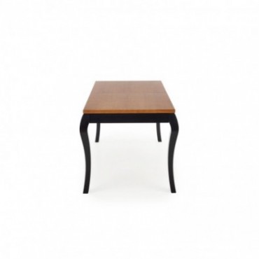 WINDSOR stół rozkładany 160-240x90x76 cm kolor ciemny dąb/czarny 