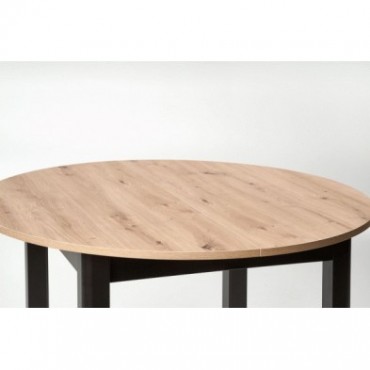RINGO stół kolor blat dąb artisan, nogi - czarny (102-142x102x76 cm) 