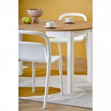 RINGO stół kolor blat dąb craft, nogi - biały (102-142x102x76 cm) 