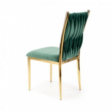 K436 krzesło ciemny zielony/złoty 