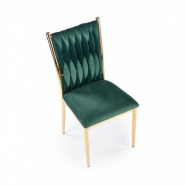K436 krzesło ciemny zielony/złoty 