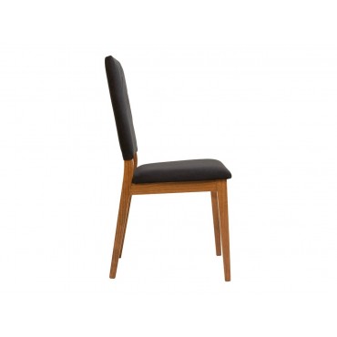 Krzesło tapicerowane Zenda czarne/dąb waterford