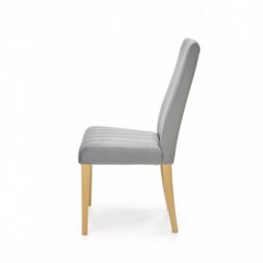 DIEGO 3 krzesło dąb miodowy / tap. velvet pikowany Pasy - MONOLITH 85 (jasny popiel) 
