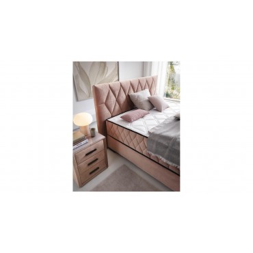 Łóżko kontynentalne Reve 160x200 z pojemnikiem różowe