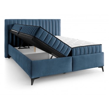 Łóżko kontynentalne Joy 180x200 z pojemnikami niebieskie