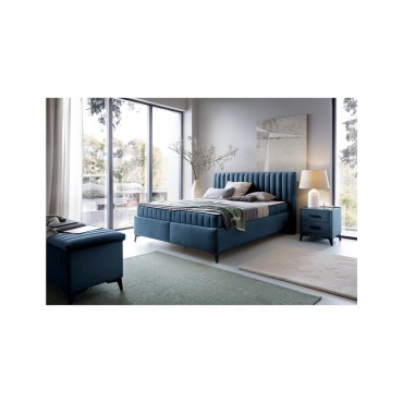 Łóżko kontynentalne Joy 180x200 z pojemnikami niebieskie