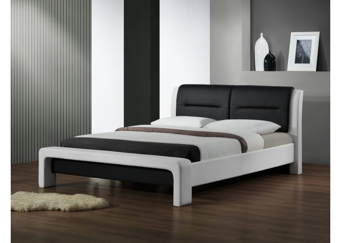CASSANDRA 160 cm łóżko biało-czarny 