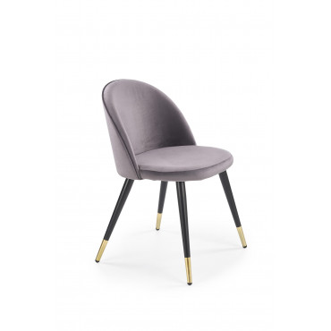 K315 krzesło nogi - czarny / złoty, tapicerka - c. popiel 