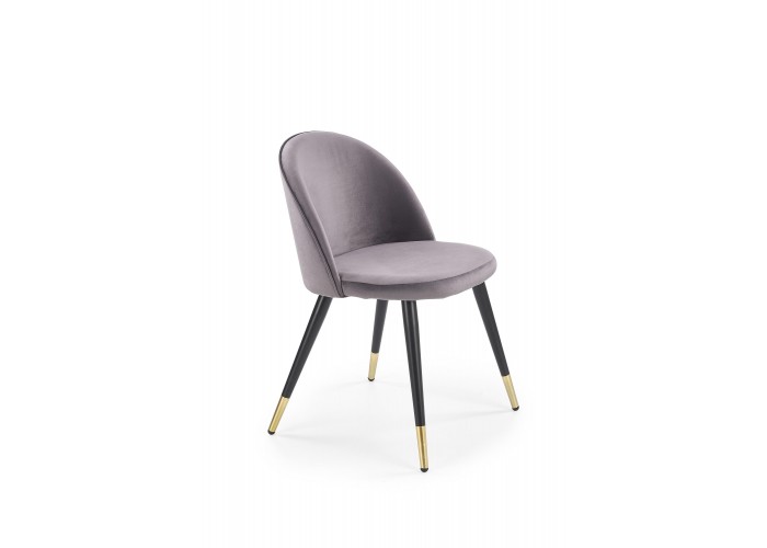 K315 krzesło nogi - czarny / złoty, tapicerka - c. popiel 