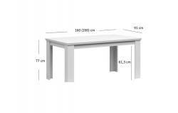 AGNES stół rozkładany 160/200 biały